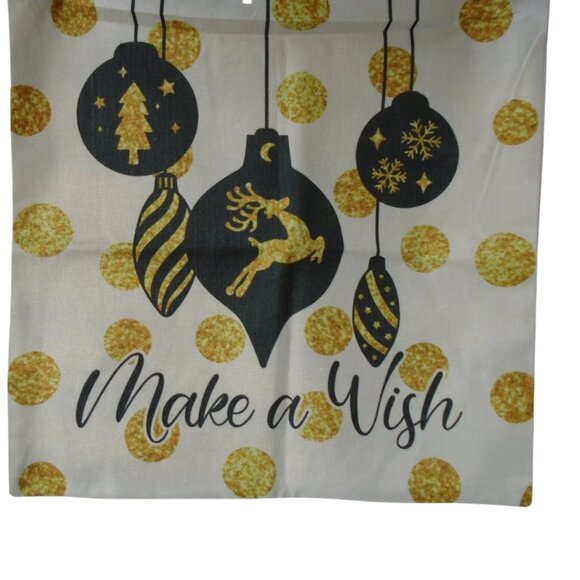 Christmas Holiday Black and Gold pillow Covers 20x19 inches Set of 3 one-sided - Picture 2 of 7